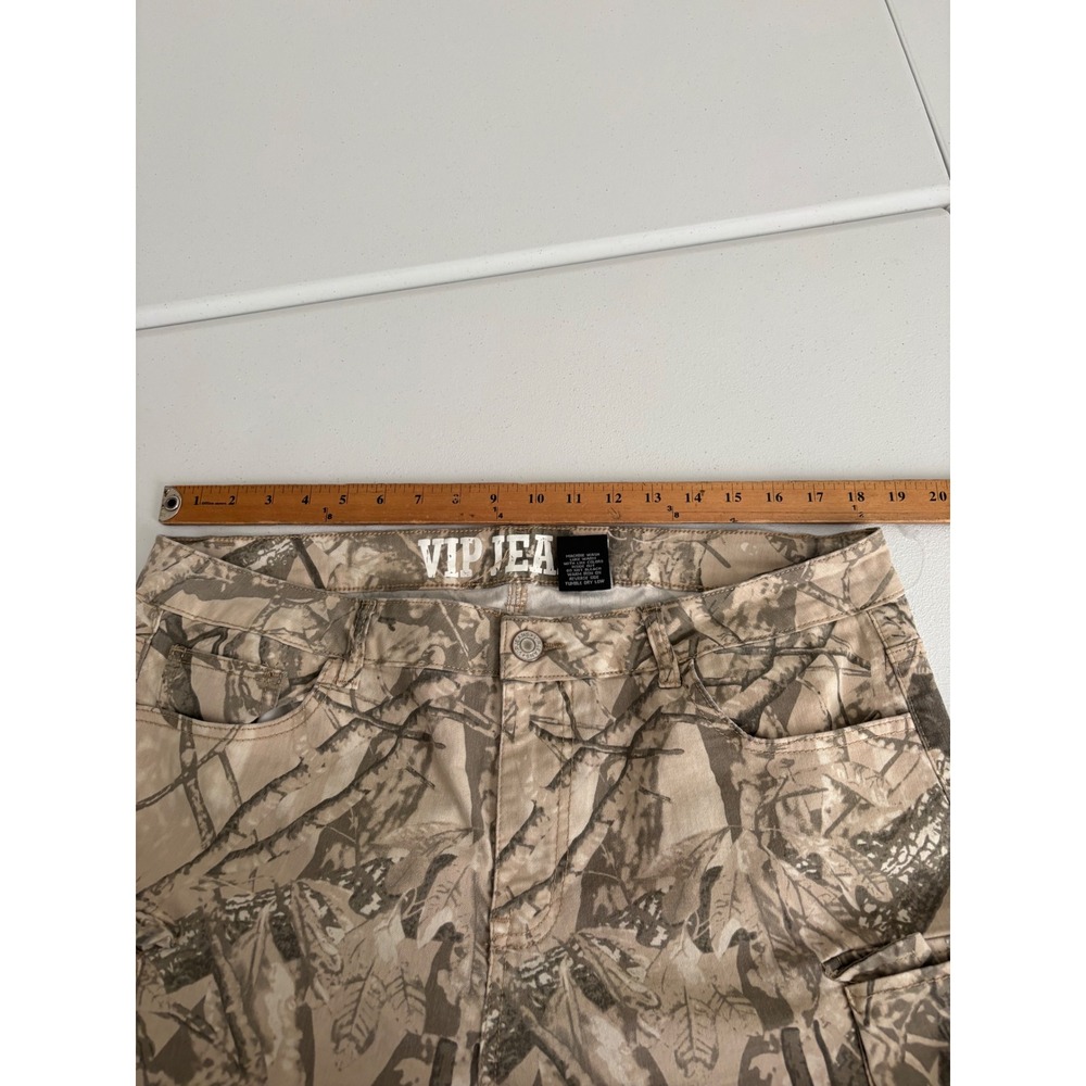 VIP Jeans Camo Cargo Pants Womens 15/16 Y2K Streetwear Wide Leg Forest Camo tt - Picture 5 of 7